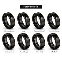font options for inside engraving on black bike helmet rings