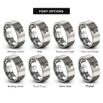 font options for inside engraving on gray bike icon helmet rings