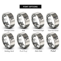 font options for inside engraving on gray bike icon helmet rings