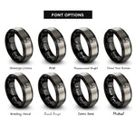 font options for inside engraving on black & grey bike lane symbol rings