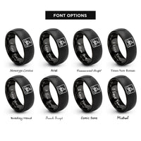 font options for inside engraving on black bike lane symbol rings