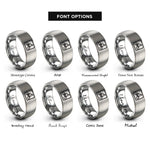 font options for inside engraving on grey bike lane symbol rings