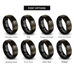 font options for inside engraving on gunmetal & black bike lane symbol rings