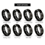 font options for inside engraving on black & grey bike lock rings