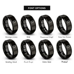font options for inside engraving on black bike lock rings