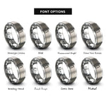 font options for inside engraving on grey bike lock rings