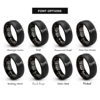 font options for inside engraving on black bike pump rings