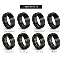 font options for inside engraving on black bike pump rings