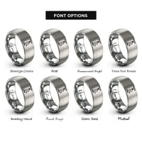 font options for inside engraving on gray bike pump rings