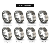 font options for inside engraving on silver bike pump rings