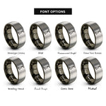 font options for inside engraving on gunmetal & silver bike pump rings