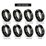font options for inside engraving on black & gray billy goat rings