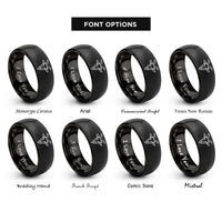 font options for inside engraving on black billy goat rings