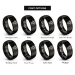 font options for inside engraving on black billy goat rings