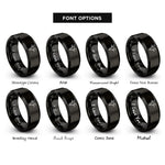 font options for inside engraving on black billy goat rings