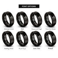font options for inside engraving on black billy goat rings