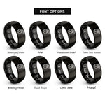 font options for inside engraving on black billy goat rings