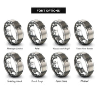 font options for inside engraving on grey billy goat rings
