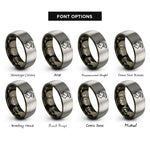 font options for inside engraving on gunmetal & silver billy goat rings
