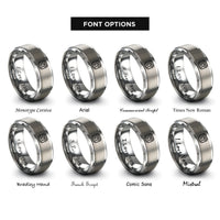 font options for inside engraving on silver binary 0101 band rings