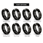 font options for inside engraving on black & gray bindrune protection rings