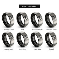 font options for inside engraving on black & grey binoculars rings
