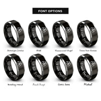 font options for inside engraving on black & silver binoculars rings