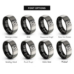font options for inside engraving on black & gray binoculars rings