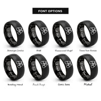 font options for inside engraving on black binoculars rings