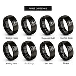 font options for inside engraving on black binoculars rings
