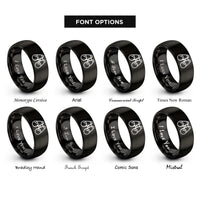font options for inside engraving on black binoculars rings