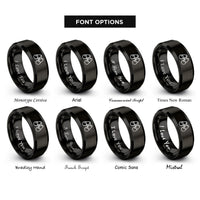 font options for inside engraving on black binoculars rings