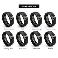 font options for inside engraving on black binoculars rings