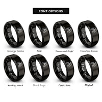 font options for inside engraving on black binoculars rings