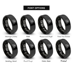 font options for inside engraving on black binoculars rings