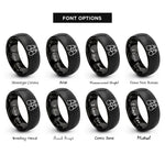font options for inside engraving on black binoculars rings