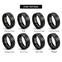 font options for inside engraving on black binoculars rings