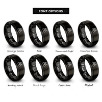 font options for inside engraving on black binoculars rings