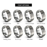 font options for inside engraving on silver binoculars rings