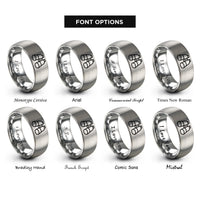 font options for inside engraving on silver binoculars rings