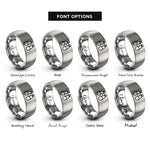 font options for inside engraving on gray binoculars rings
