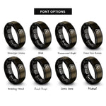 font options for inside engraving on gunmetal & black binoculars rings