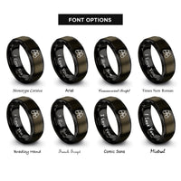 font options for inside engraving on gunmetal & black binoculars rings