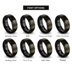 font options for inside engraving on gunmetal & black binoculars rings
