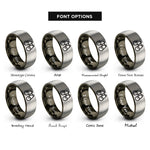 font options for inside engraving on gunmetal & silver binoculars rings