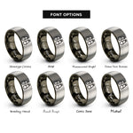 font options for inside engraving on gunmetal & silver binoculars rings