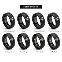 font options for inside engraving on black biohazard rings
