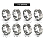 font options for inside engraving on grey biohazard rings