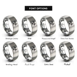 font options for inside engraving on grey biohazard rings