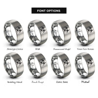 font options for inside engraving on grey biohazard rings
